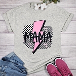 MAMA WITH PINK BOLT - OATMEAL